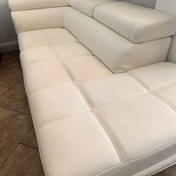 White Leather Sofa 