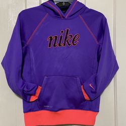 NIKE GIRLS THERMA-FIT PURPLE PINK HOODED SWEATSHIRT HOODIE SIZE large