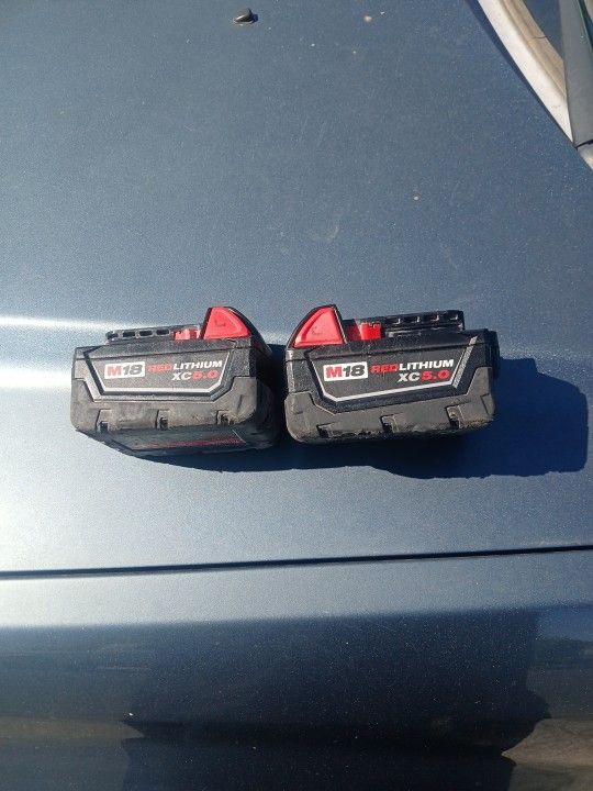 2 Milwaukee 5.0 Batteries