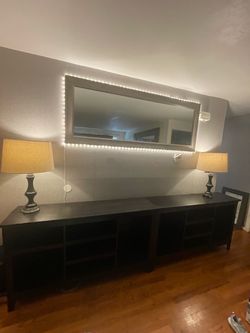 Two Black Wooden Furniture Stands