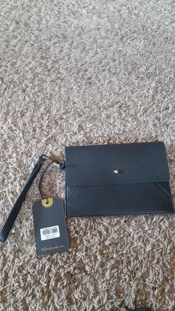 Nwt Moda Luxe black leather Wristlet