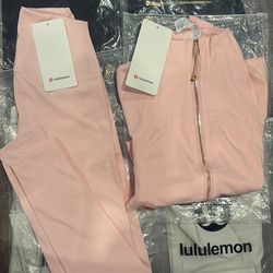 Blush quarts pink cropped lululemon define jacket set