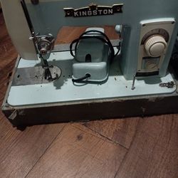 antique sewing machine ,Rockstar light, antique cash register, lamp
