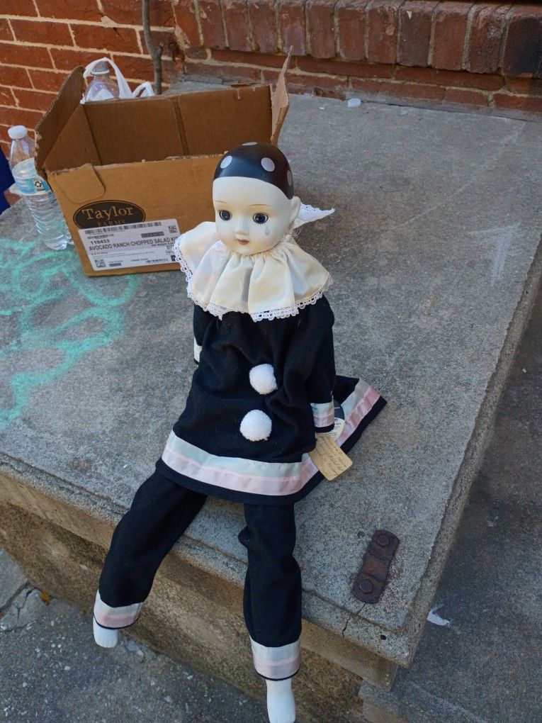 Antique Black And White Doll