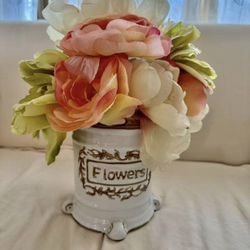 Faux flowers with vase