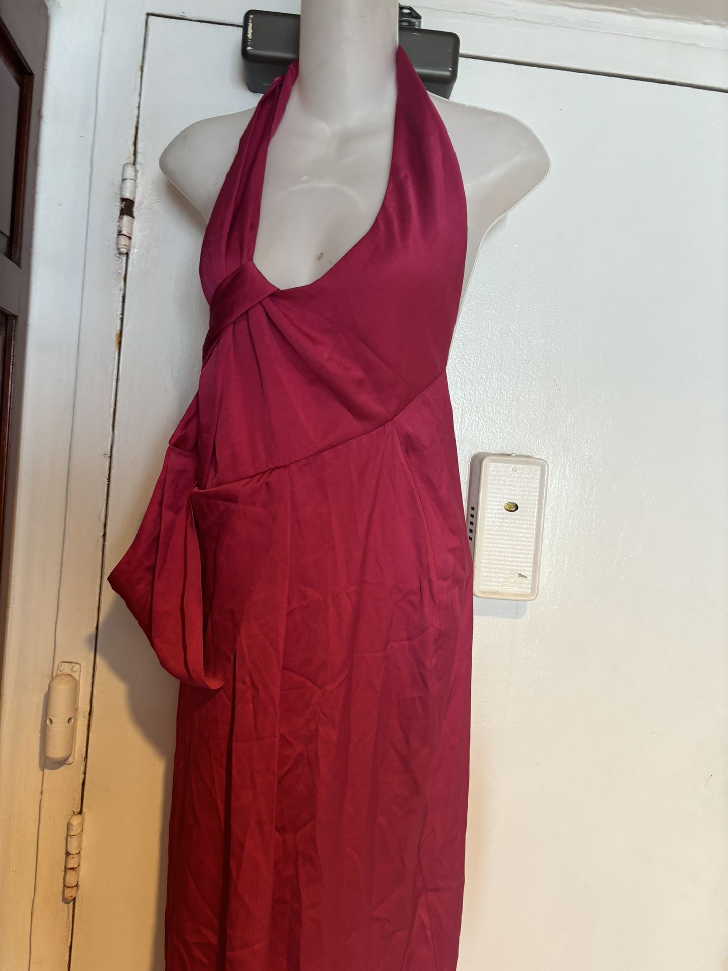 UTERQUe maxi dress sexy knot halter top cleavage split dress runway any occasion