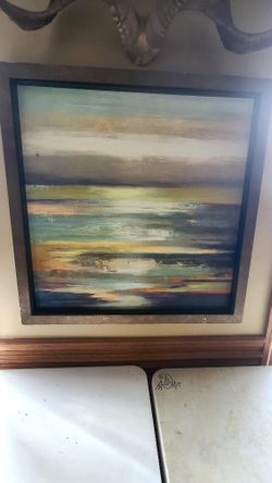 Large Oil Painting In Nice Frame On Canvas