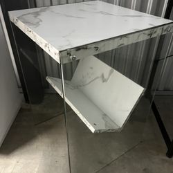 Side Table Clear Glass Sides