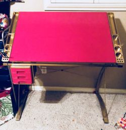 Modern Drafting table Architect desk gold glass metal
