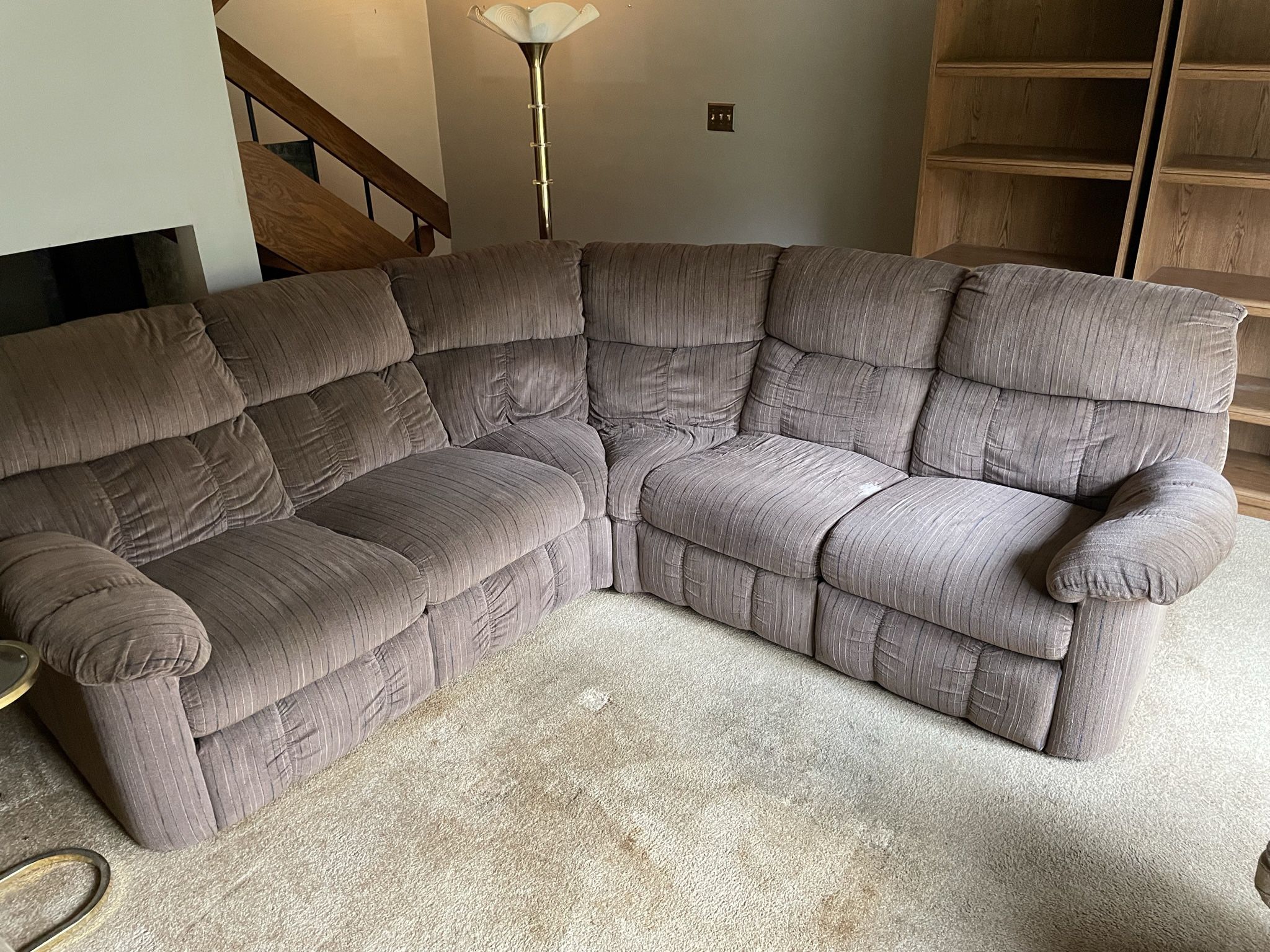 Sectional Couch Dual Recliner 8 ft