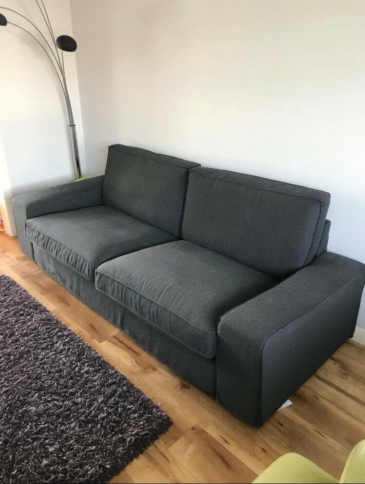 Ikea kivik living room set sofa loveseat dark gray- Can Deliver
