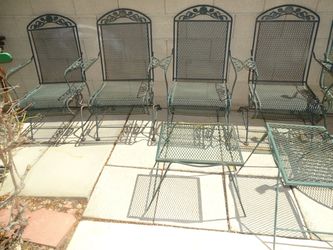 6 pc vintage Metal Patio Furniture