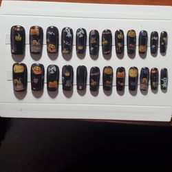 Black Halloween Press On