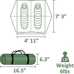 Person Backpacking Tent - Lightweight Two Person Tent for Backpacking, Easy Set Up Waterproof Camping Tent for Adults, Kids, Scouts, Large Size Outdoo