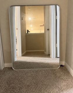 Large 48x24 silver wall mirror