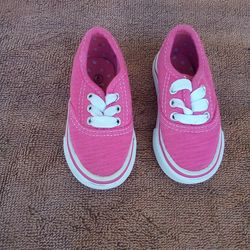 Pink Lace Up Sneakers Shoes 5.