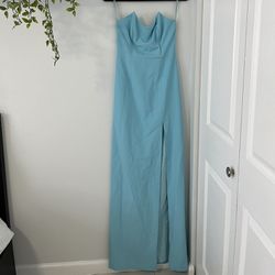 Abyss By Abby Turquoise Blue Strapless Dress / XS
