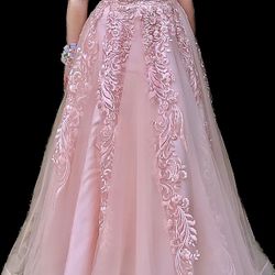 Jovani Women’s Pink Long Prom Dress