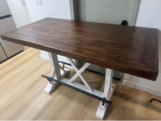 Farmhouse High Top Dining Set – Table + 4 Chairs