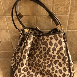 COACH Bag MADISON OCELOT JACQUARD SMALL PHOEBE SHOULDER BAG (COACH F27908) LIGHT GOLD/CHESTNUT