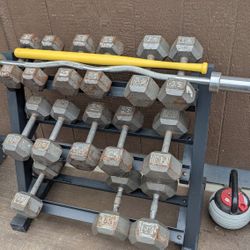 Set Of Steel Dumbbells 