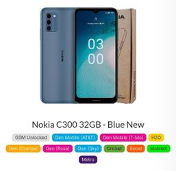 Nokia C300 LTE GSM Unlocked T-Mobile/Metro PCS/AT&T/Cricket Wireless/Boost Mobile/Consumer Cellular/Mint Mobile/Gen Mobile