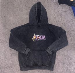 Legend of Zelda Majora’s Mask Acid Wash Hoodie Graphic Print Streetwear