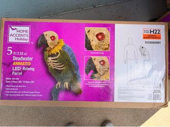 5 FT Dead Water Animated LED Rotwing Parrot Animatronic BRAND NEW 2026 for Halloween decoration