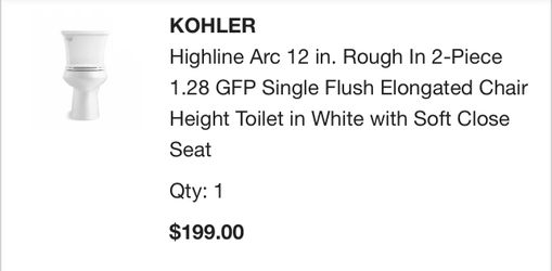 Kohler Toilet 
