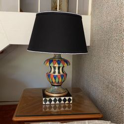 Mckenzie Childs Harlequin lamp vintage