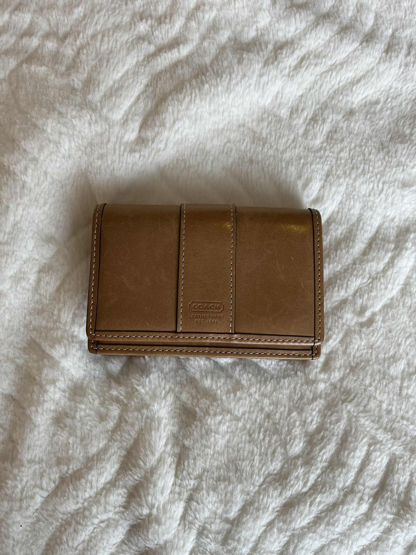 Coach Authentic Tan Small Leather Wallet