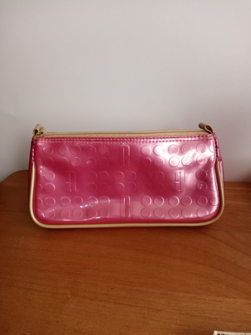 Pink With Gold Highlight Or Design Makeup Bag