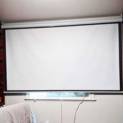 (New in Box) $55 Manual Pull-down Projector Screen Size 100”, Ratio 16:9, View Area 87x49” 