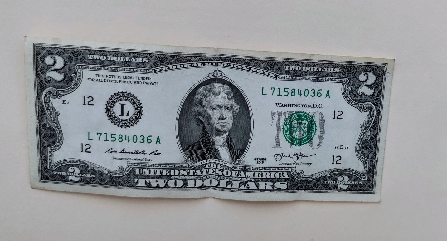 Jefferson $2 Bill (SERIES 2013)