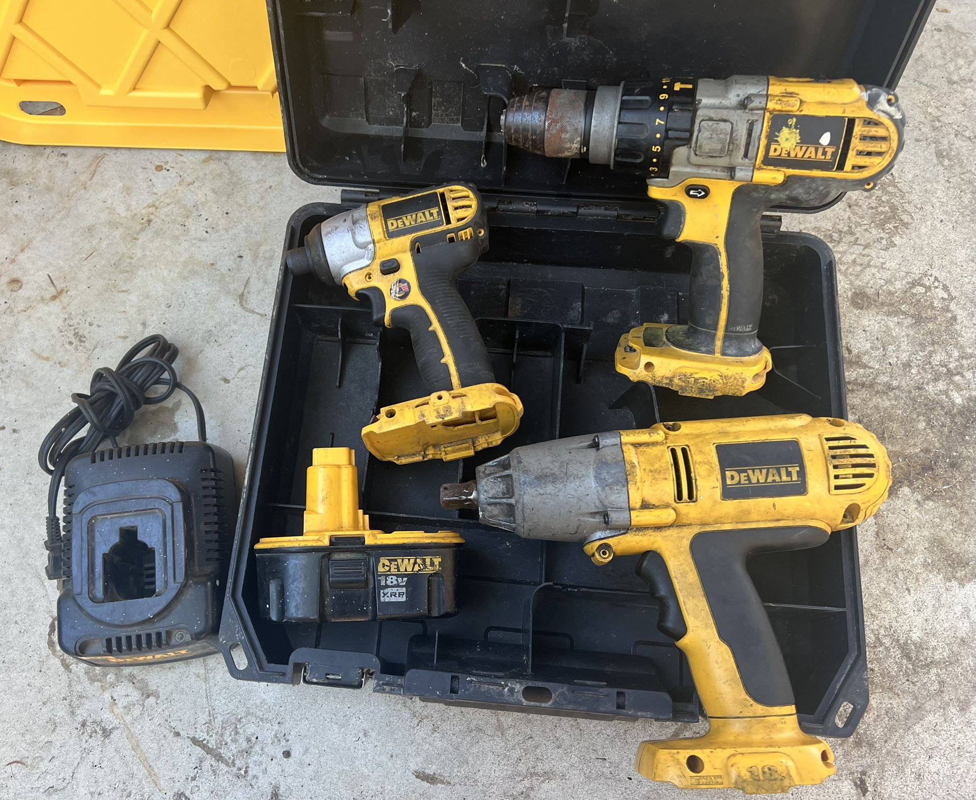 Dewalt Power Tools With Battery, Charger And Case