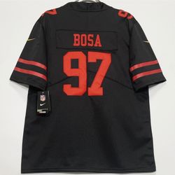 49ers Bosa 97 Black Jersey Stitched ( Sizes s, M , L, Xl, 2X) 