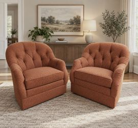 Leathercraft Tufted Accent Chairs – Set of 2
