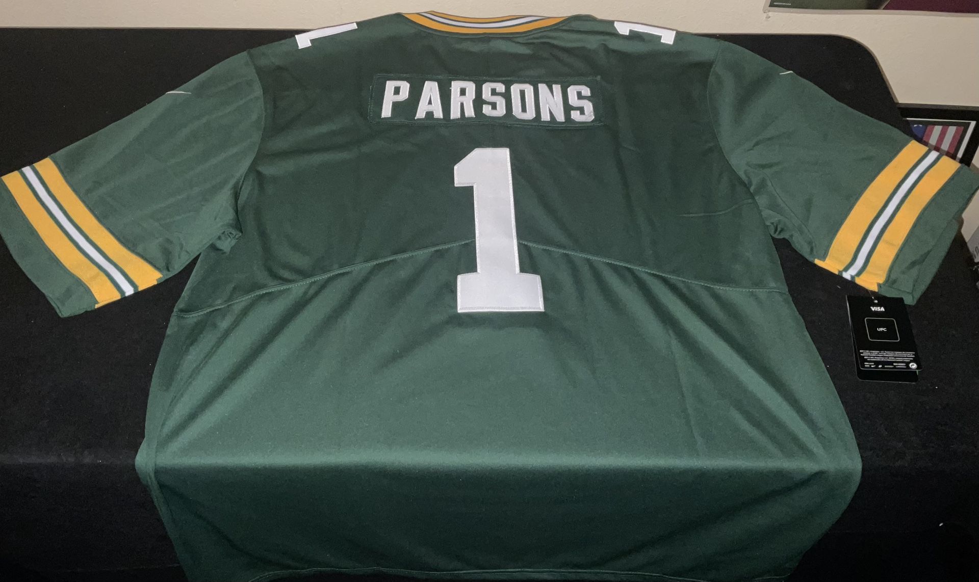 Micah Parsons #1 On Field Green Bay Packers Green Vapor Stitched Jersey Adult men’s Size XXXL New with tags 