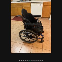 Wheelchair- Invacare MVP Pediatric Wheelchair With J2 Backrest + Footrests + Quick Release Wheels + 16” Seat Width +
