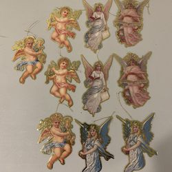 10 Cardboard Angel Ornaments 