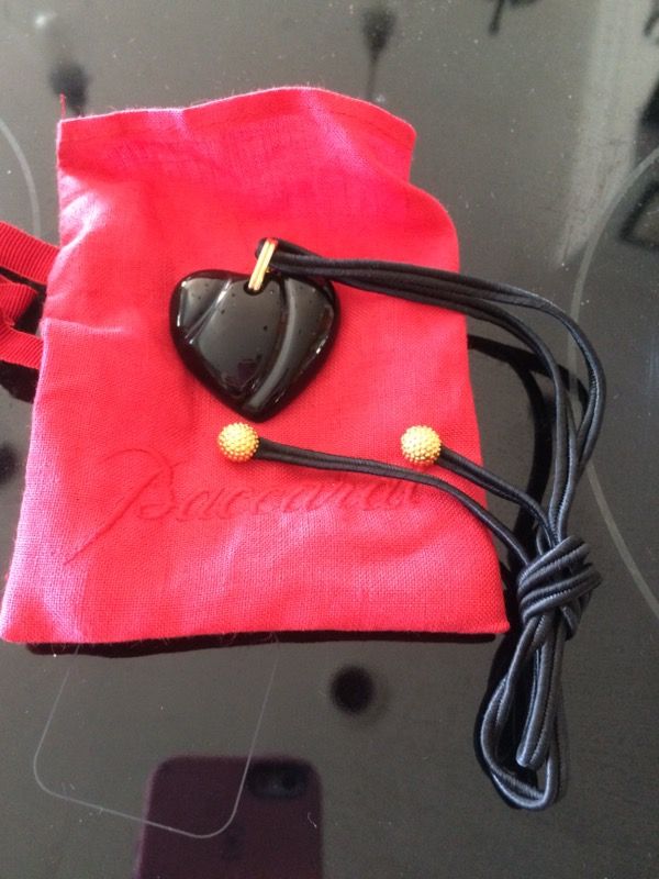 Baccarat black crystal heart necklace