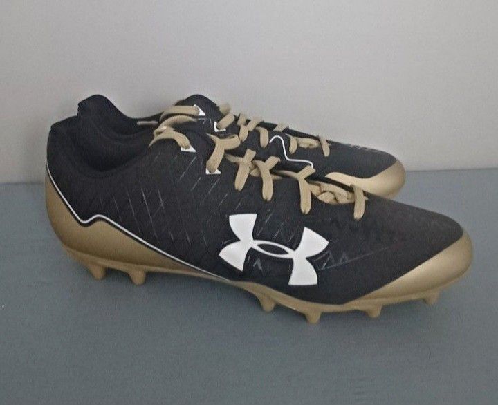 Men's Under Armour UA Nitro Select Low Black Gold Football Cleats Sz 11.5 🏈