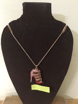 Betsey Johnson High Heel Shoe Necklace. #144.