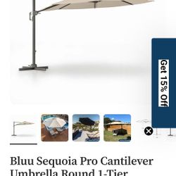12ft Cantilever Umbrella (Weight Base Not Included)
