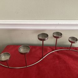 (2) CRATE & BARREL Pewter voltive  Candelabras 