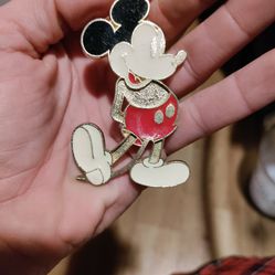  Vintage Large Mickey Mouse Necklace Pendant Walt Disney Productions Stamped On Back 