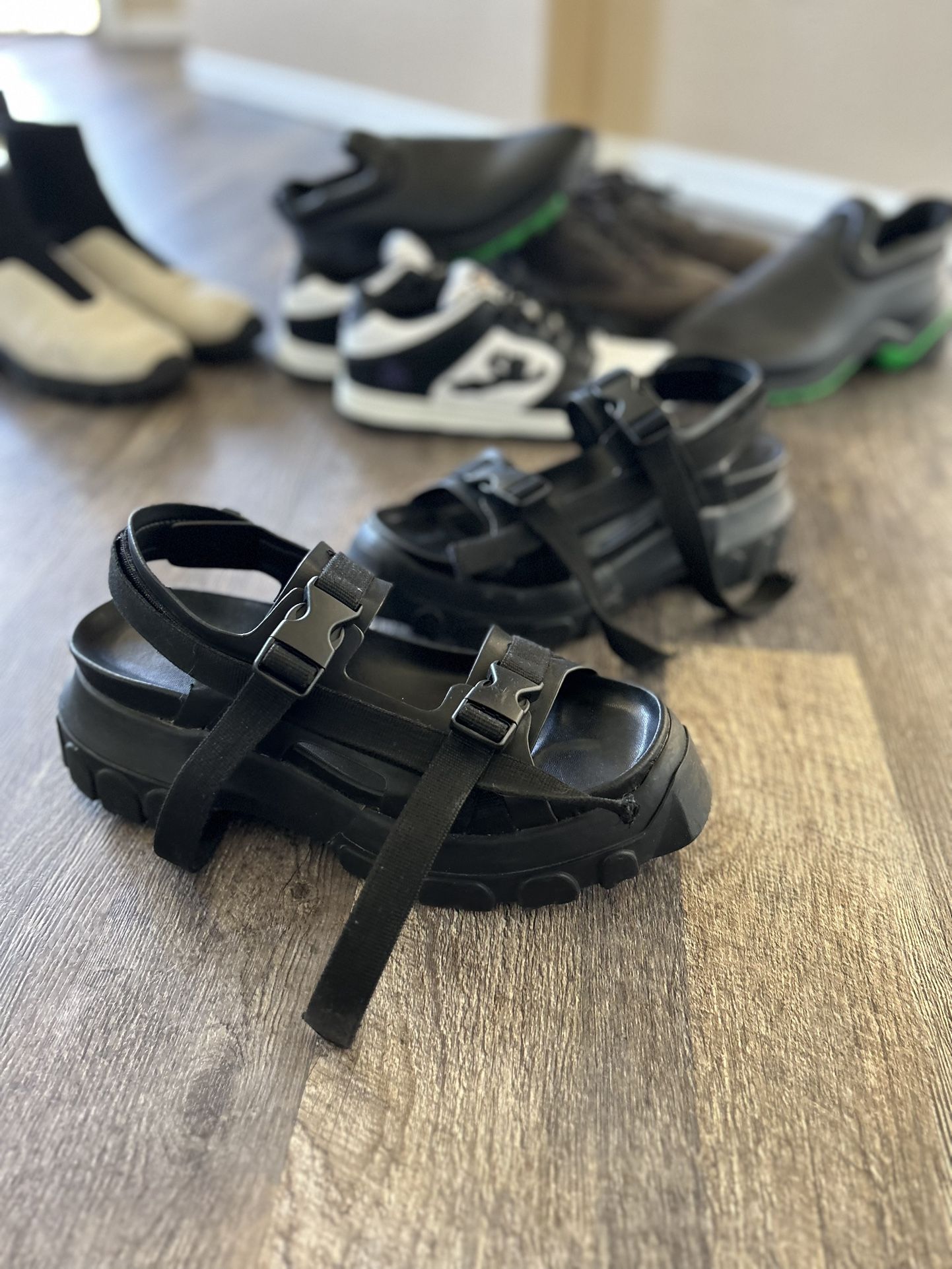 Rick Owens Shoes Black Tractor Sandals