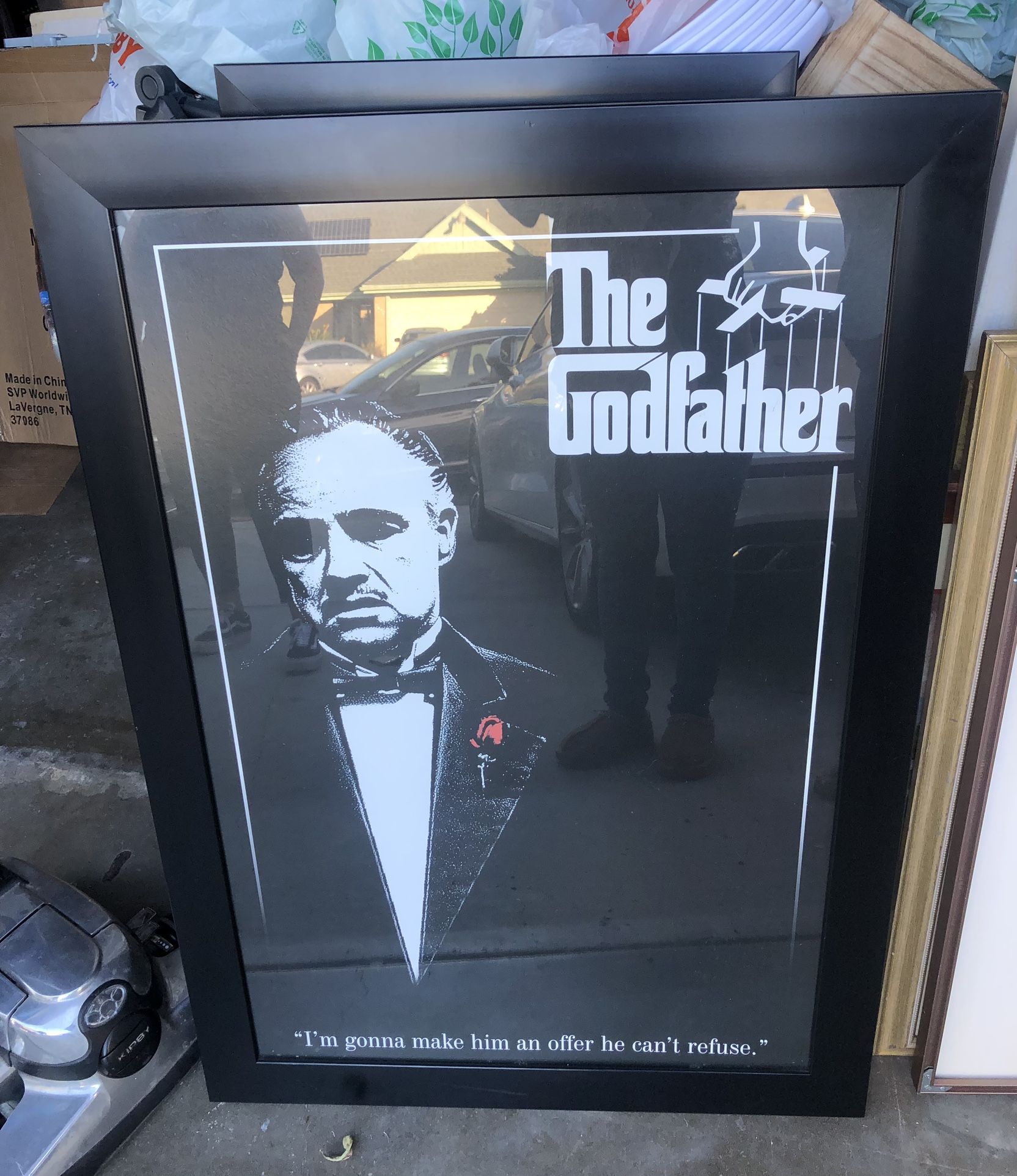 The Godfather Red Rose Movie Quote Cool Wall Decor Framed Art Poster 24x36