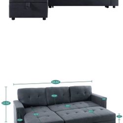 Wayfair Gadalia L-Shaped Pull Out Couch With Storage 