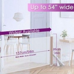 Retractable Baby/Dog Gate for Stairs/Doorway 51" Wide~35" Tall ~ NEW